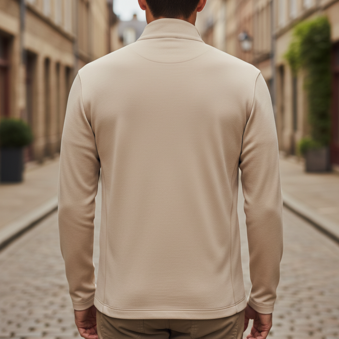 Giacca Uomo in Materiale Durevole con Cerniera e Collo Alto