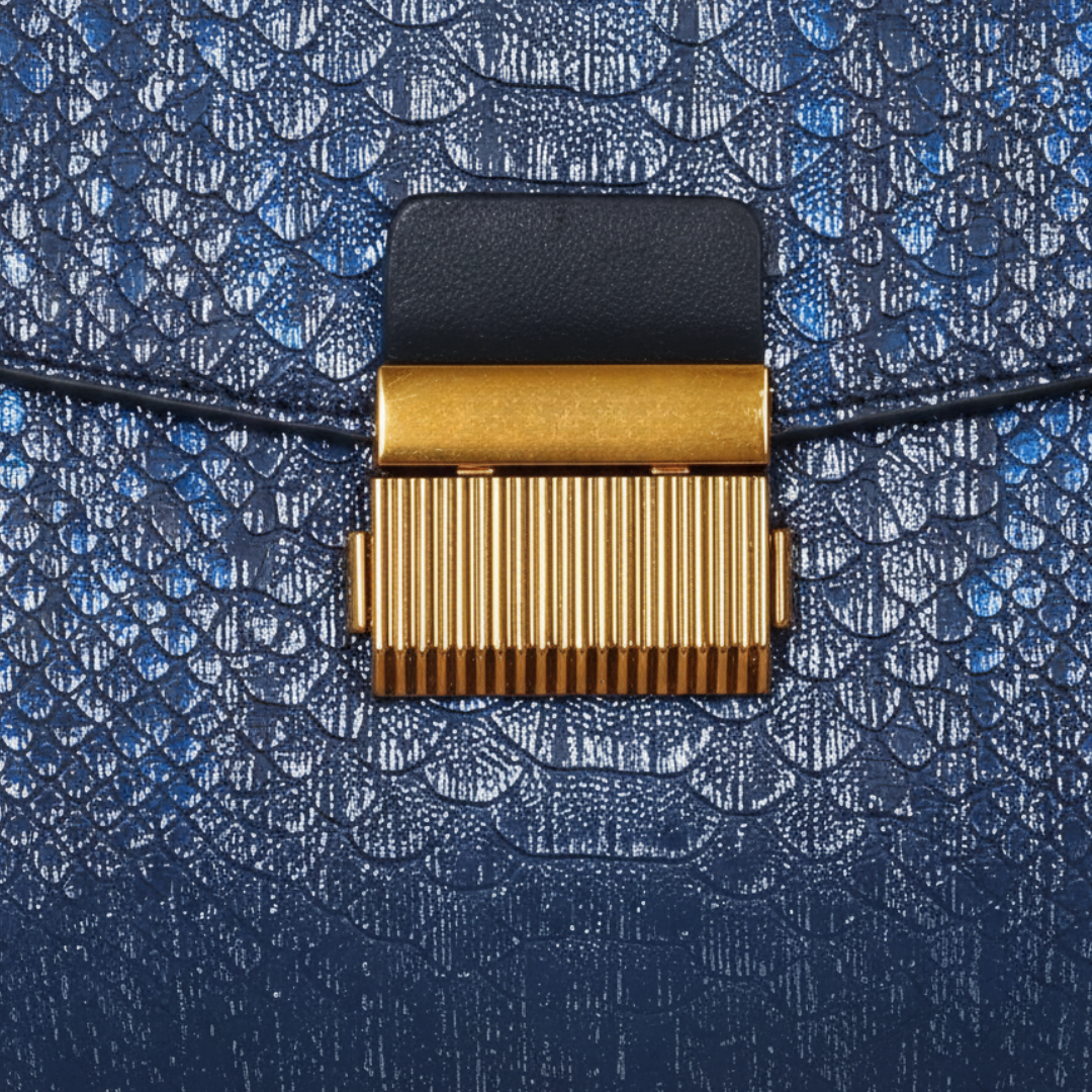 Women's Bag in Blue Synthetic Leather with Handles