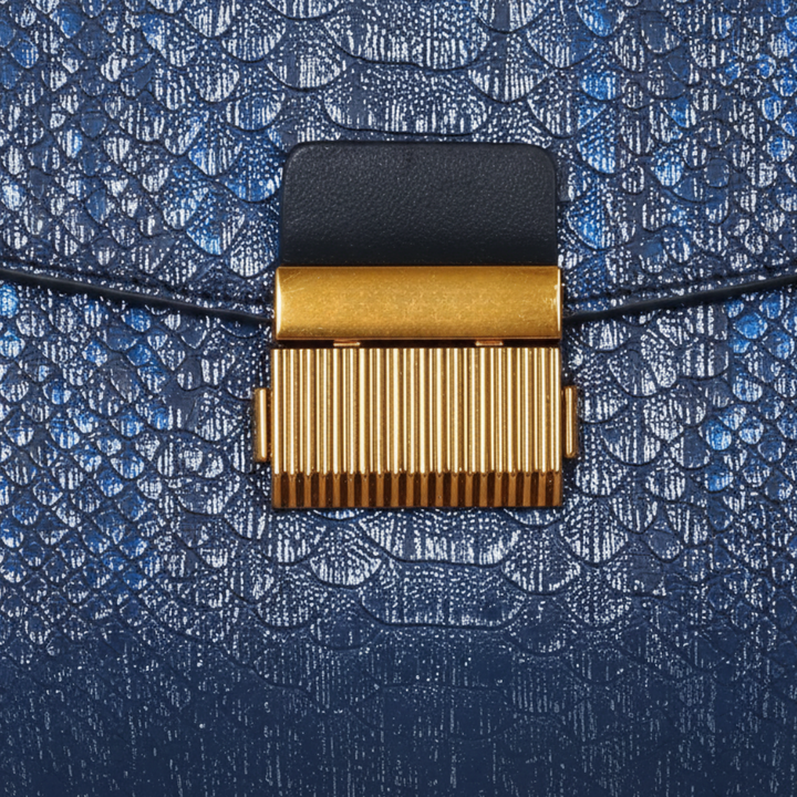 Women's Bag in Blue Synthetic Leather with Handles