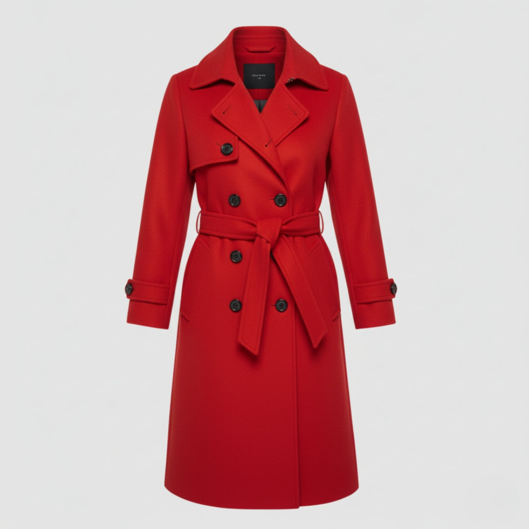 Cappotto da donna lungo in lana stile trench