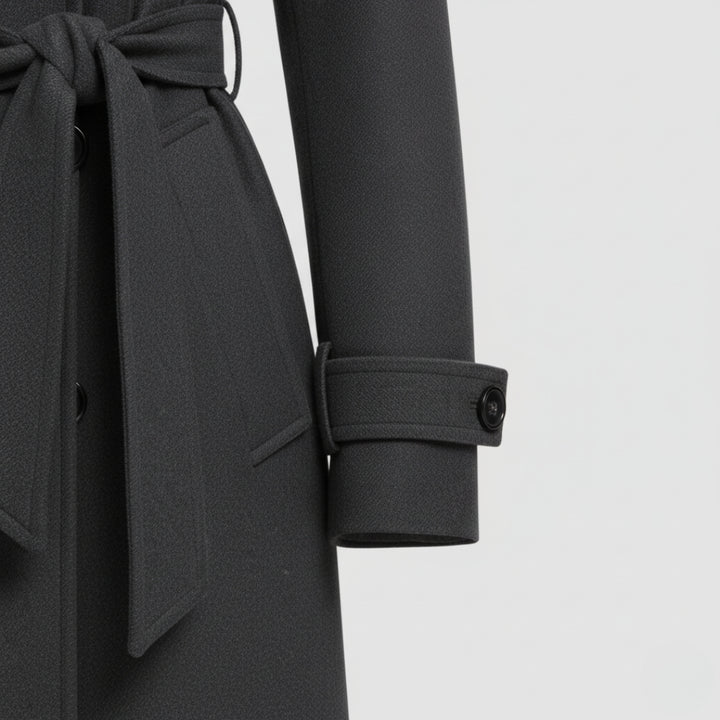 Cappotto da donna lungo in lana stile trench