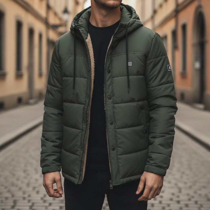 Piumino Uomo Riscaldato con Cappuccio