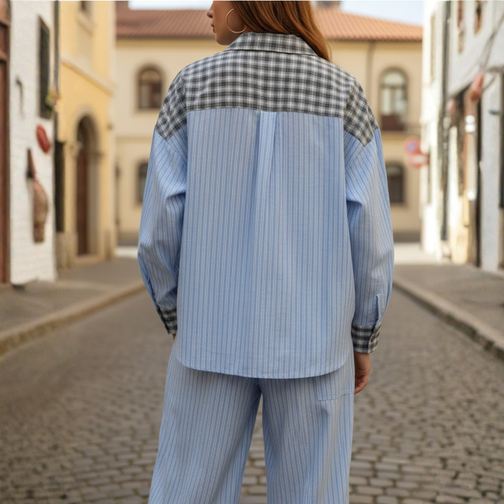 Pigiama Donna A Strisce 2 Pezzi