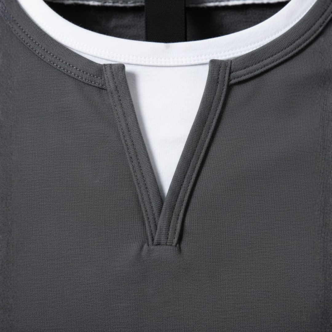 Felpa Uomo Manica Lunga con Collo a V in Materiale di Alta Qualità