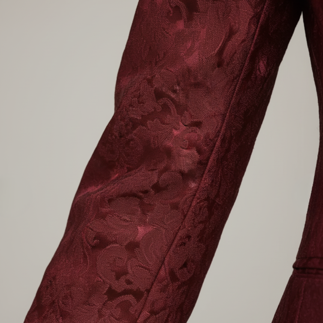 Women's Red Blazer in Elegant Fabric with Buttons