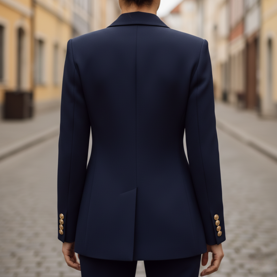 Women's Double-Breasted Blazer in Elegant Fabric