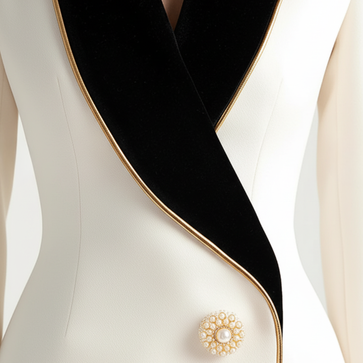 Giacca Donna Colletto Contrasto Elegante