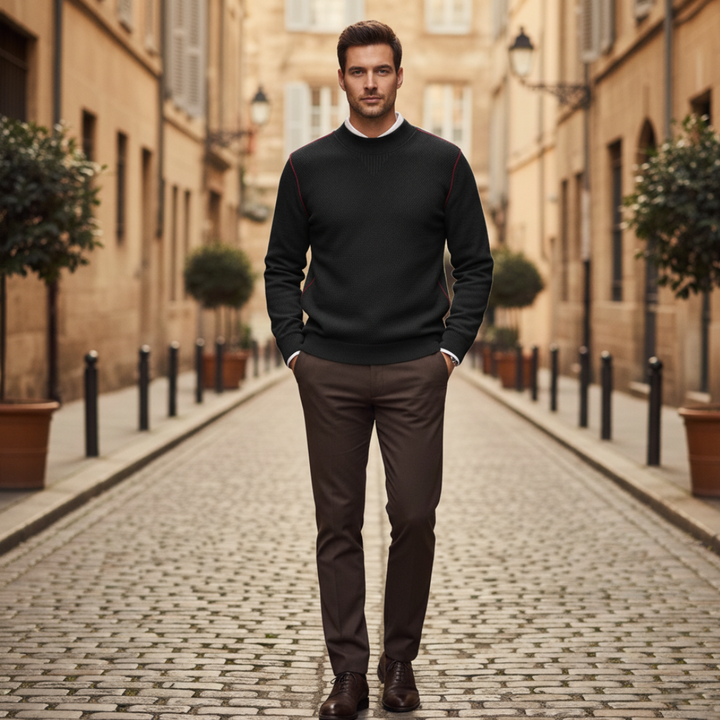 Maglione Uomo Girocollo in Materiale di Qualità