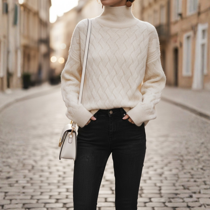 Maglione Donna Collo Alto a Trecce Invernale