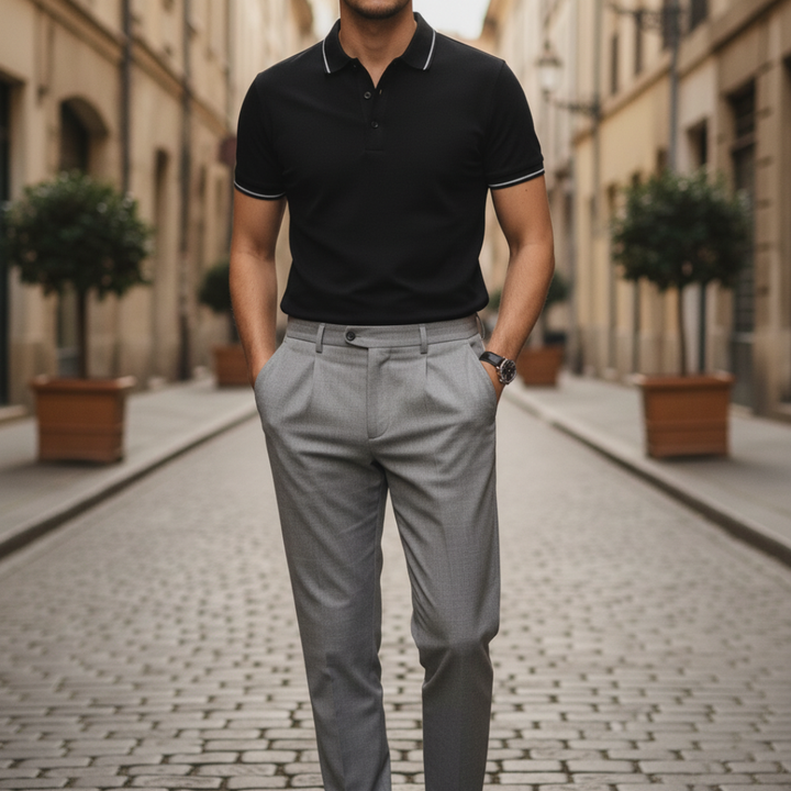 Polo Uomo Manica Corta in Materiale di Qualità