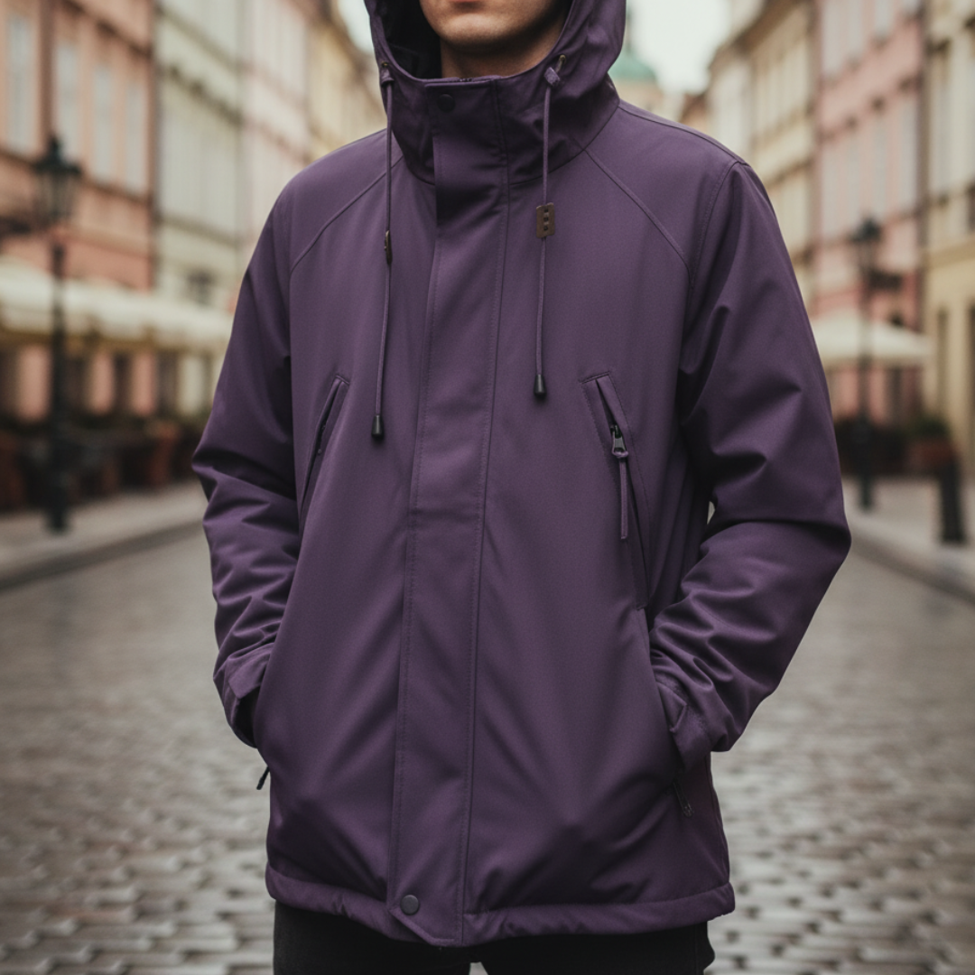 Parka Uomo Tecnico con Cappuccio Impermeabile