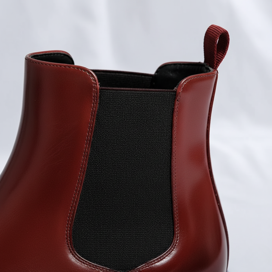 Stivali Chelsea Uomo in Pelle Sintetica Marrone con Elastico