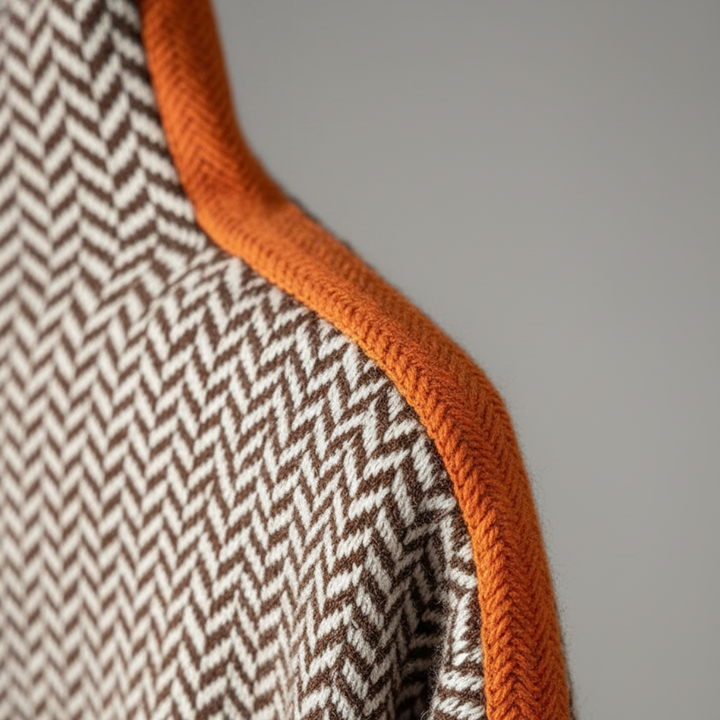 Maglione Donna a Collo Alto in Materiale di Alta Qualità Fantasia Zig Zag