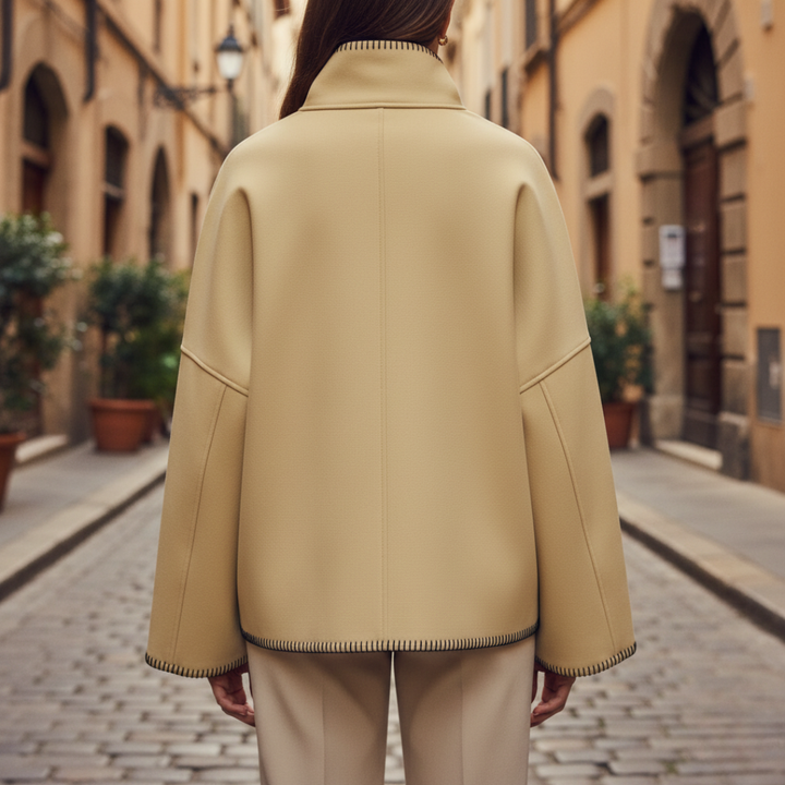 Cappotto Donna Oversize Elegante Tessuto Misto