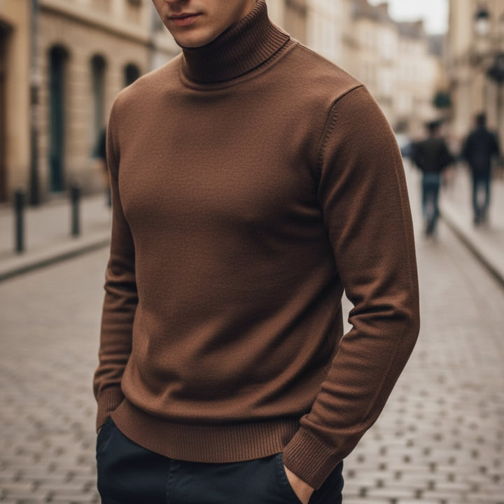 Maglione Dolcevita Uomo Lavorato a Maglia