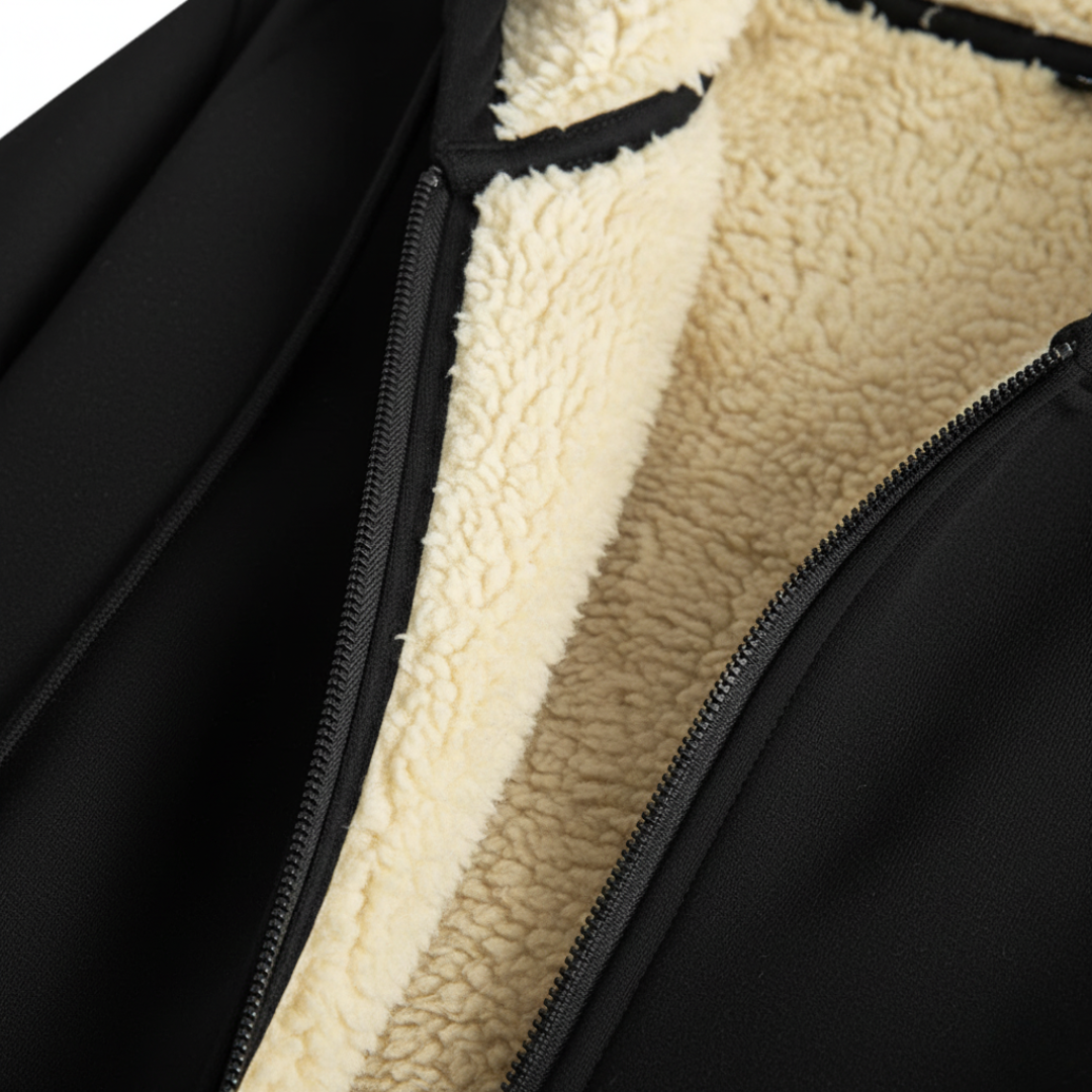 Felpa e Pantaloni Uomo in Materiale Morbido Nero con Cappuccio