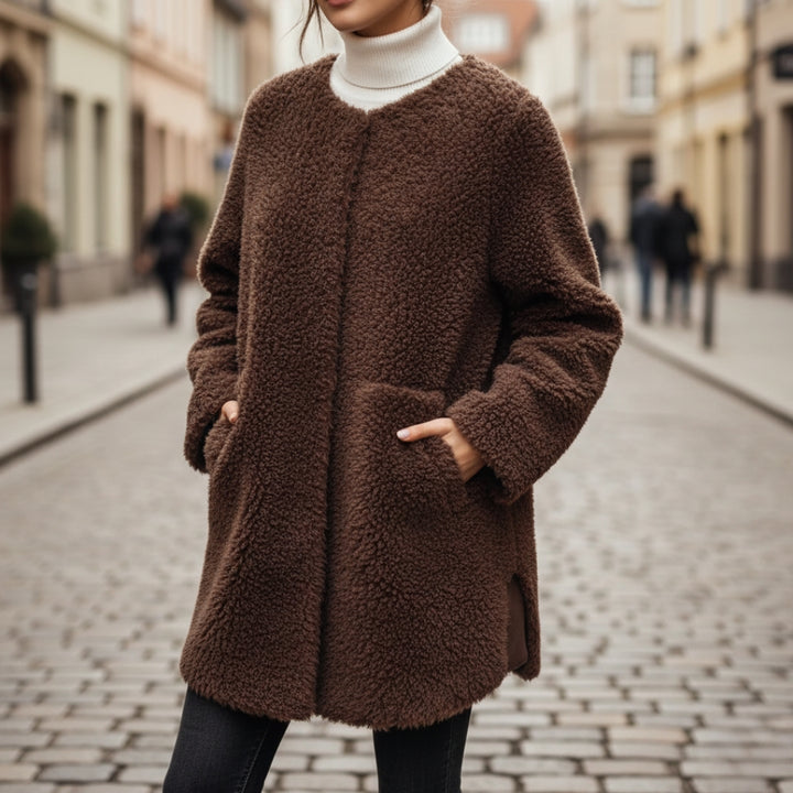 Giacca In Pelliccia Ecologica Sherpa Oversize