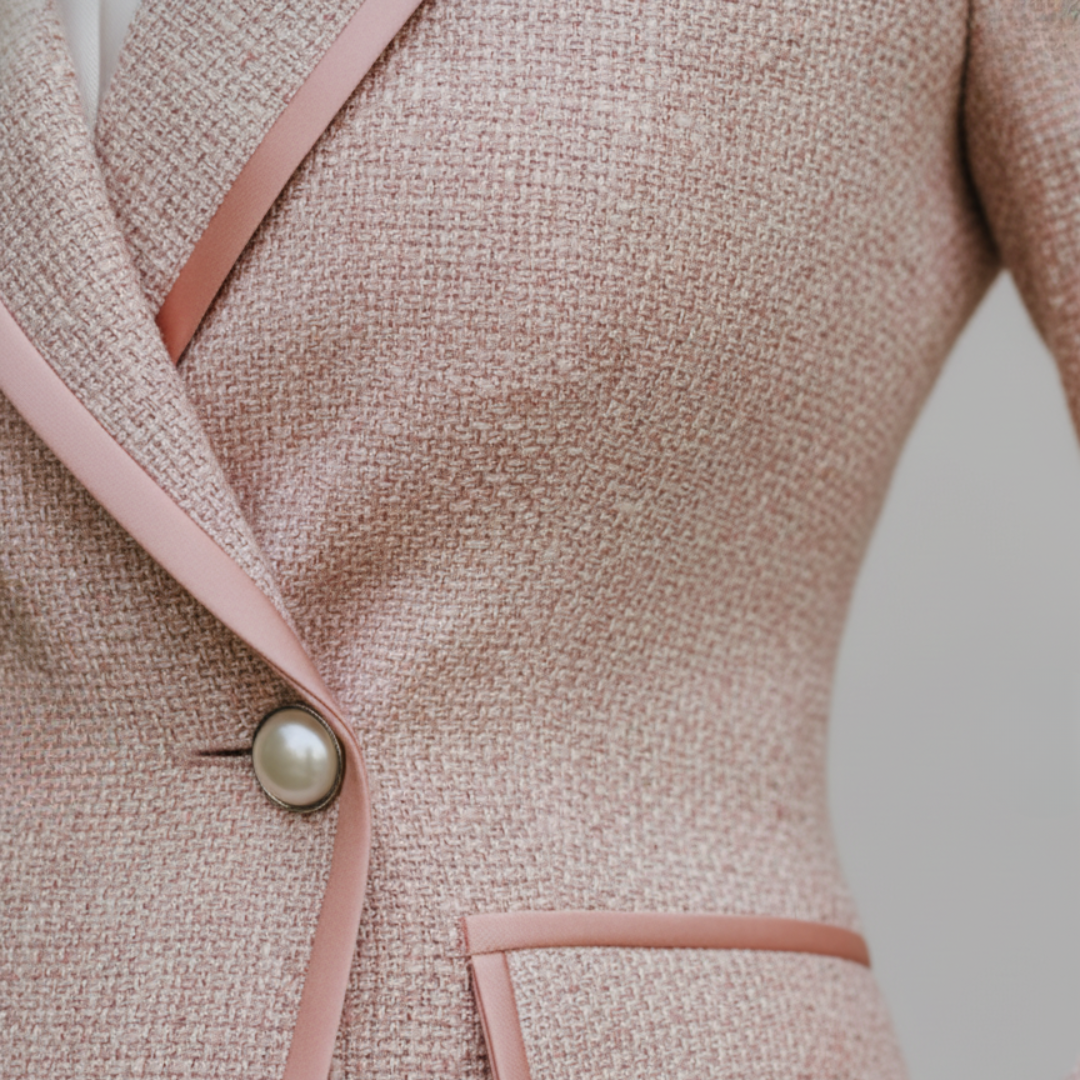 Tailleur Donna Rosa Tweed Doppio Petto