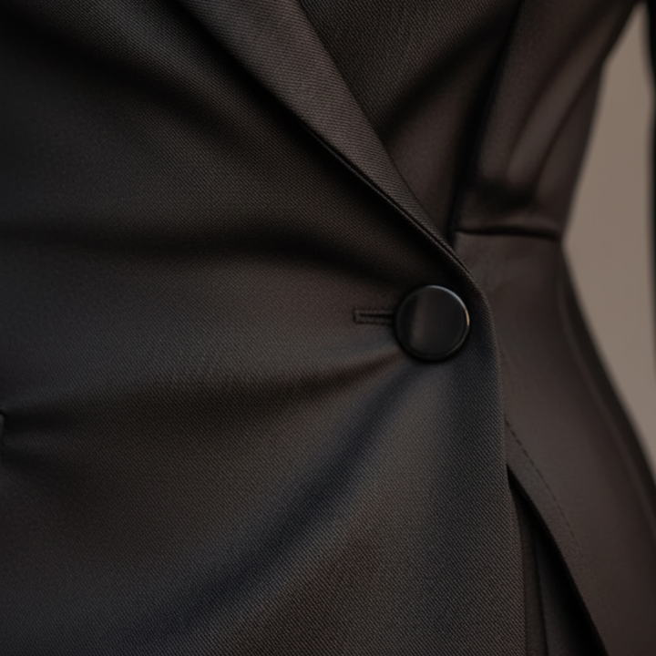 Abito Donna con Collo Revers e Bottoni