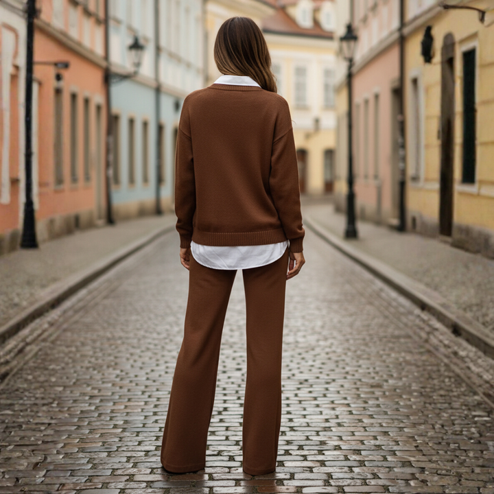 Maglione Donna con Bottoni Oro Girocollo