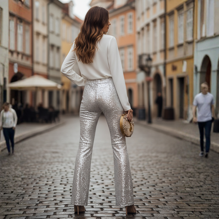Damenhose mit Pailletten