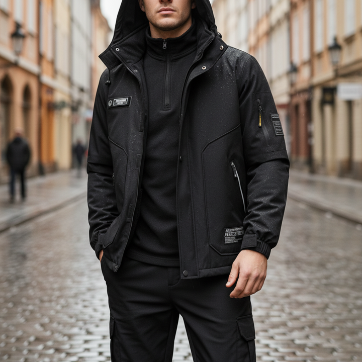 Giacca Softshell Uomo Impermeabile con Cappuccio