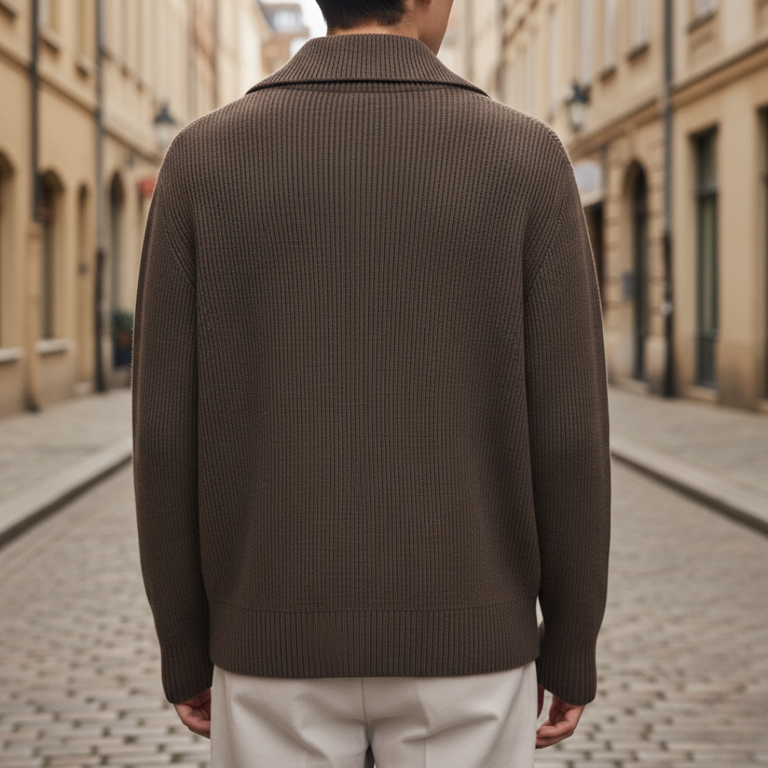 Cardigan Uomo Righe Materiale Misto