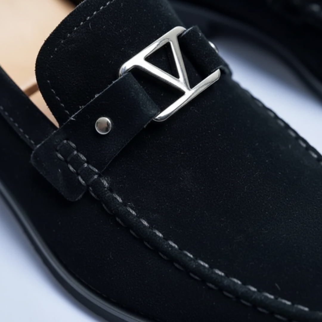 Scarpe Uomo Mocassini con Fibbia Metallica