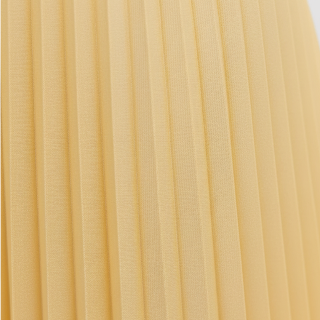 Abito Donna Giallo Pieghettato