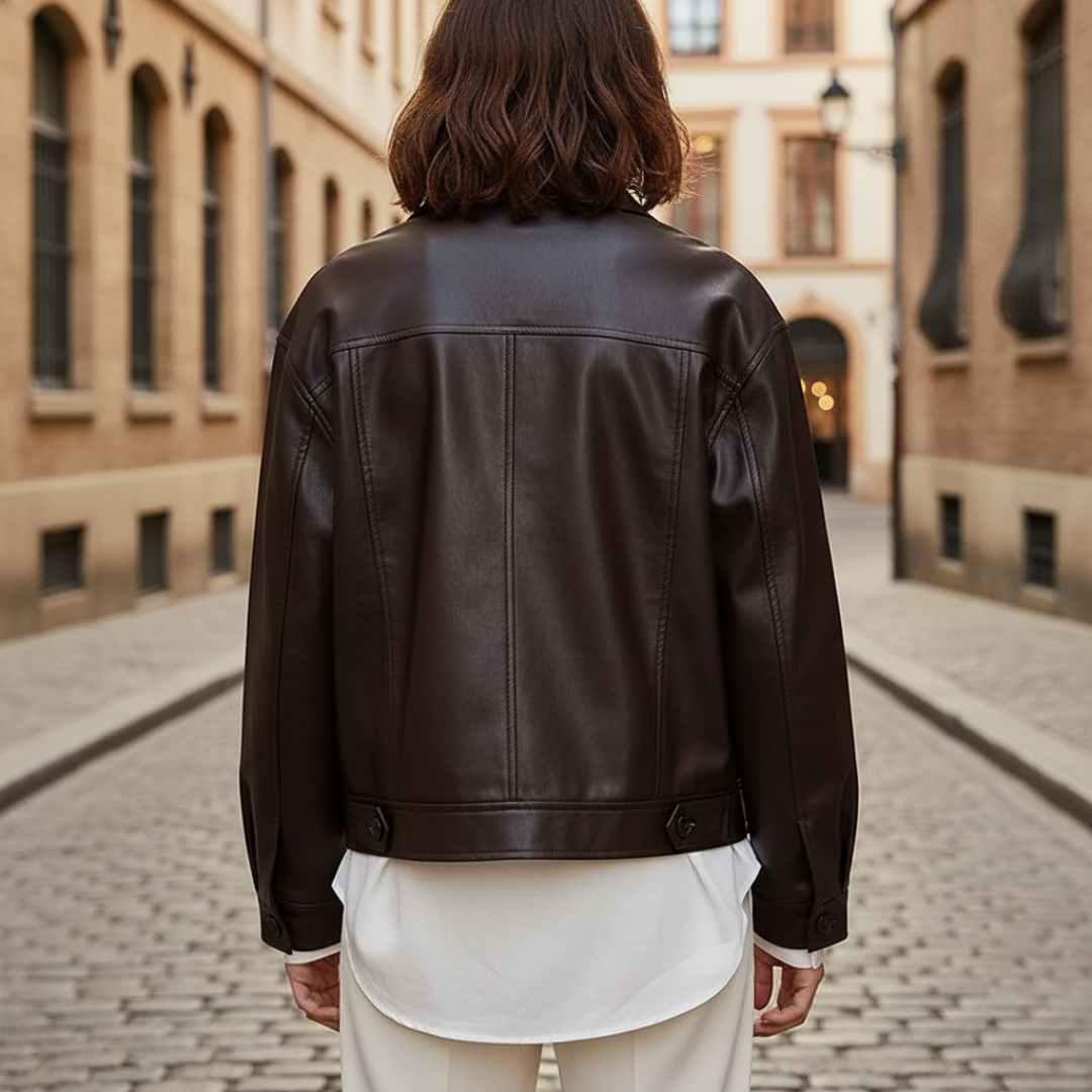 Giacca Donna Pelle Sintetica Bottoni