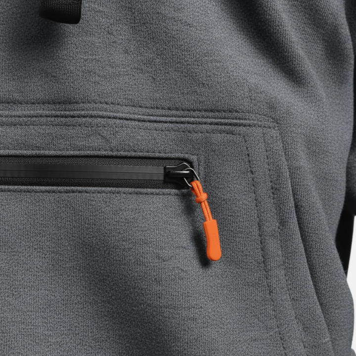 Felpa Uomo Cappuccio Tecnica con Tasche Zip