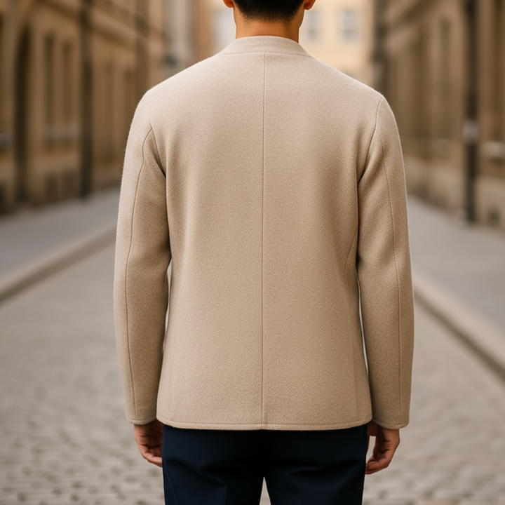 Cardigan Uomo Stile Cinese con Bottoni Rana in Materiale di Qualità