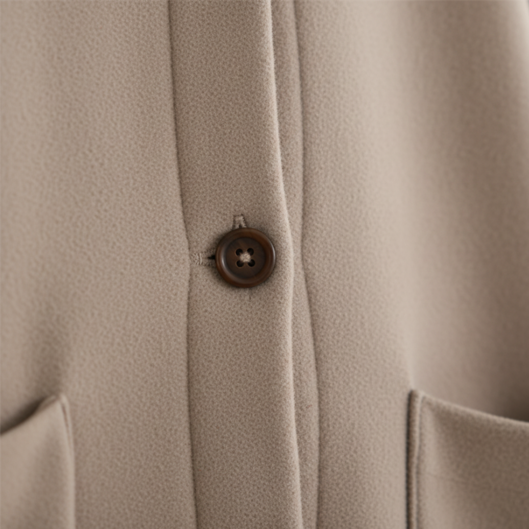 Short Women's Coat in High-Quality Material with Hood and Oversized Cape