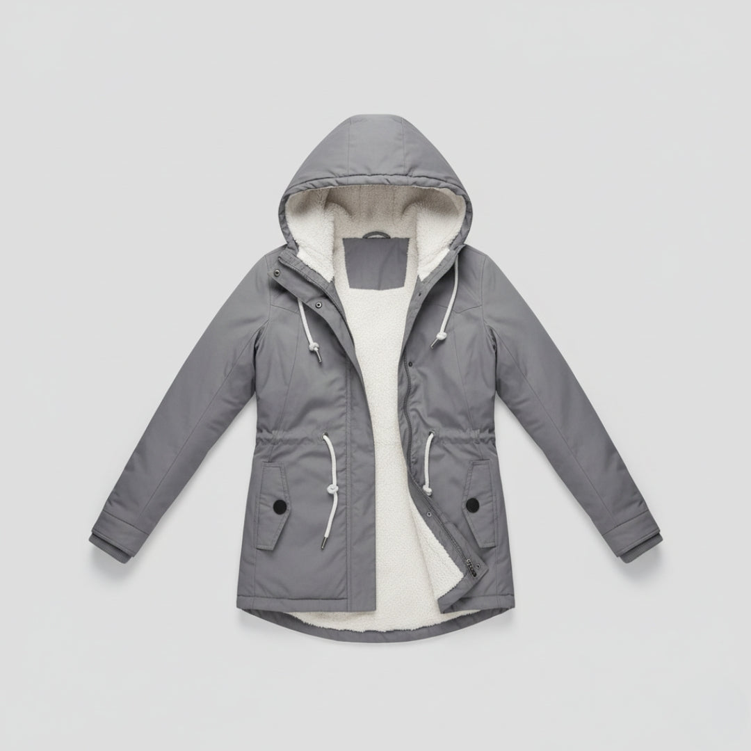 Giacca invernale foderata con cappuccio
