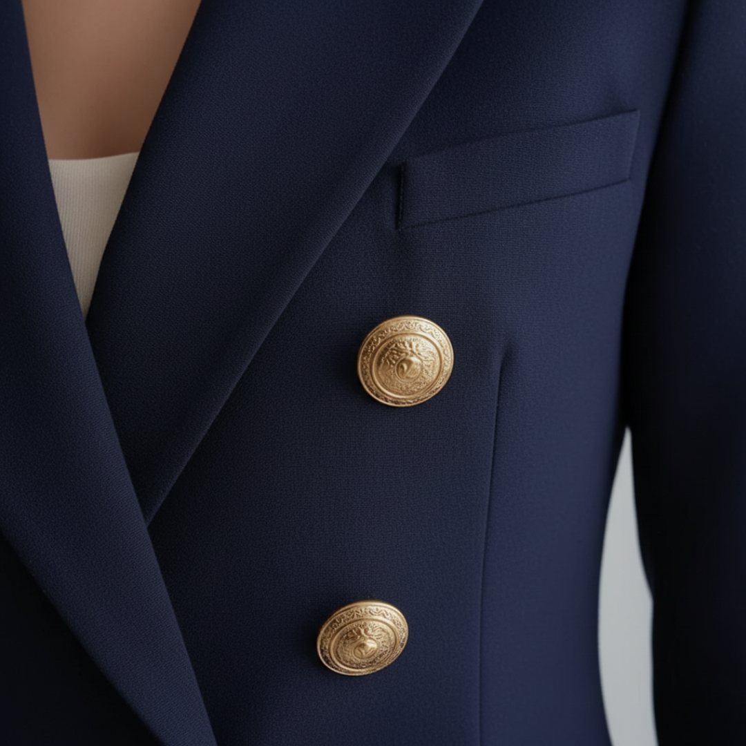 Women's Double-Breasted Blazer in Elegant Fabric