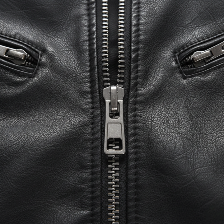 Giacca Uomo in Ecopelle Stile Biker Moto