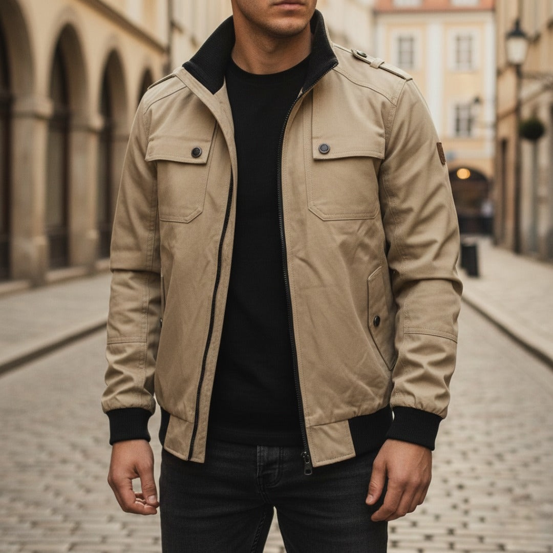 Herren Bomberjacke winddicht casual mit Reißverschluss