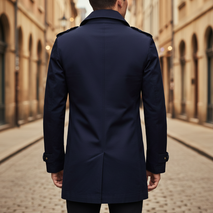 Trench Uomo con Bottoni Impermeabile