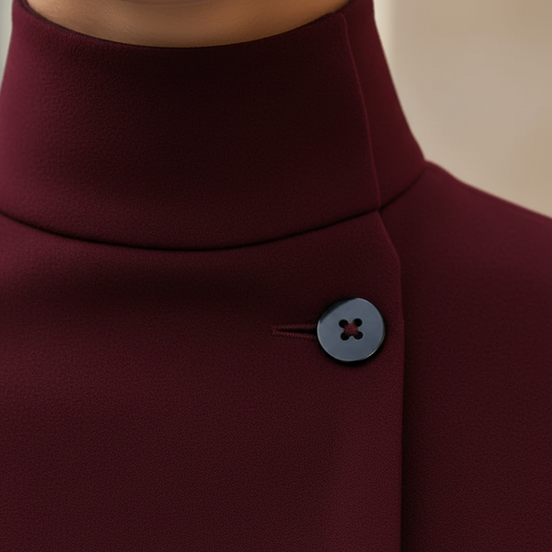 Cappotto Donna con Collo Alto e Cintura