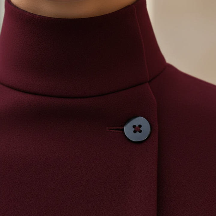 Cappotto Donna con Collo Alto e Cintura