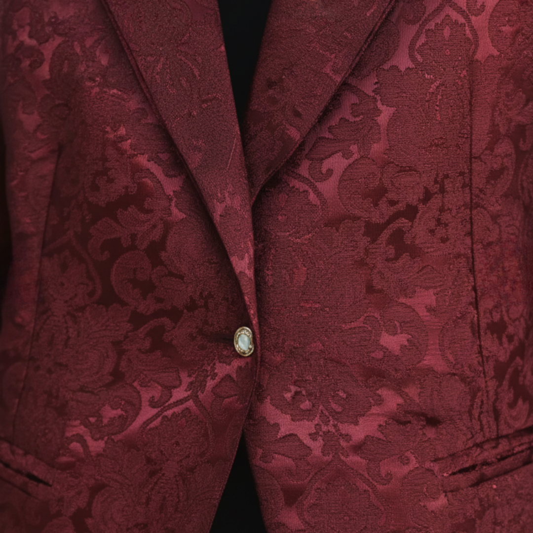 Women's Red Blazer in Elegant Fabric with Buttons