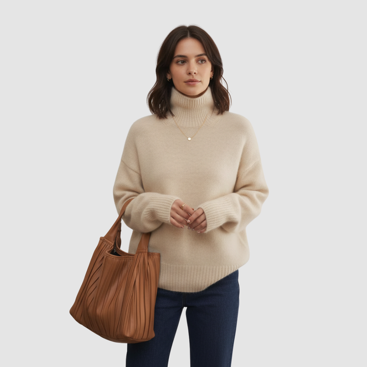 Maglione dolcevita da donna in cashmere