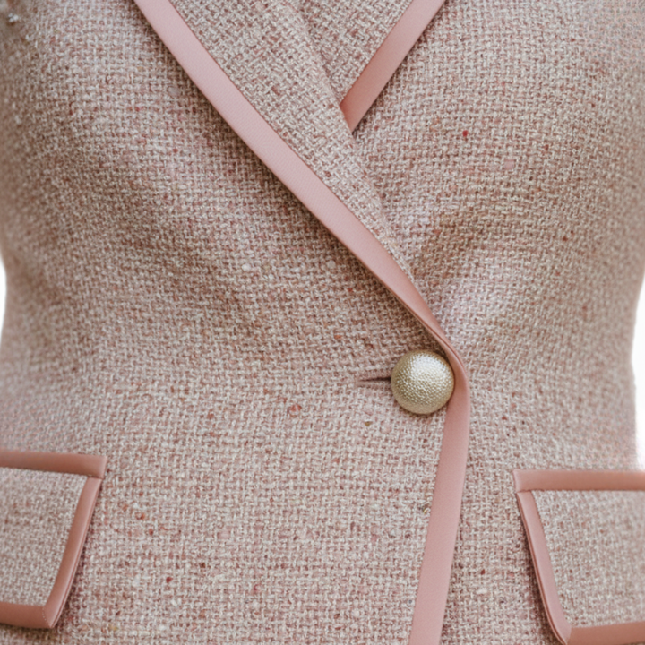 Tailleur Donna Rosa Tweed Doppio Petto