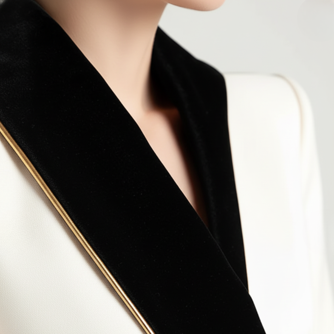 Giacca Donna Colletto Contrasto Elegante