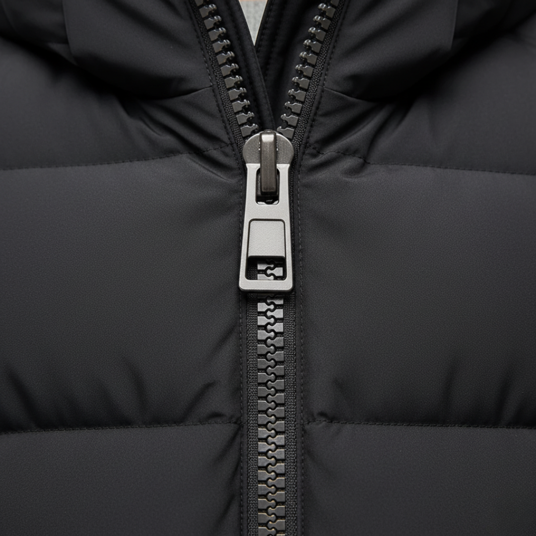 Piumino uomo in materiale sintetico nero