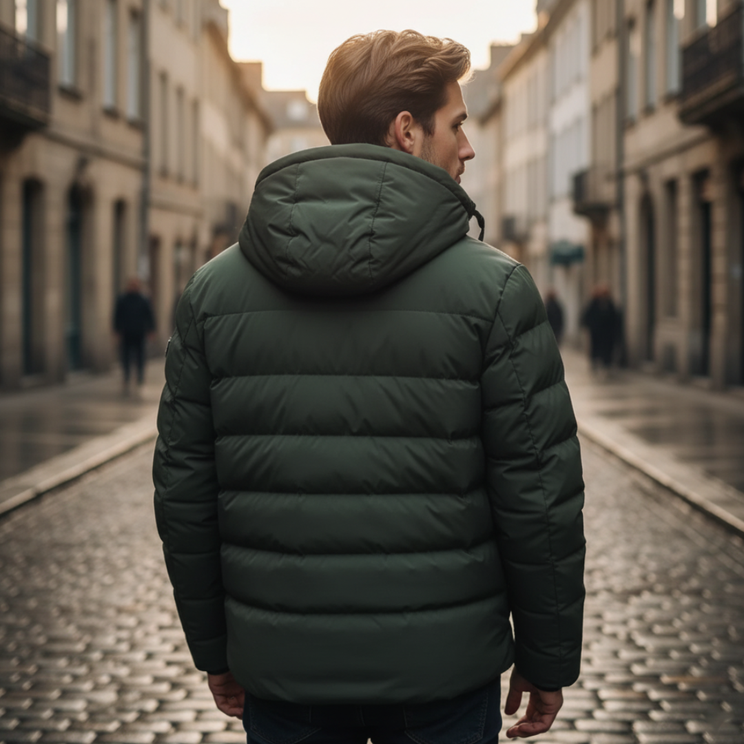 Piumino Uomo Riscaldato con Cappuccio