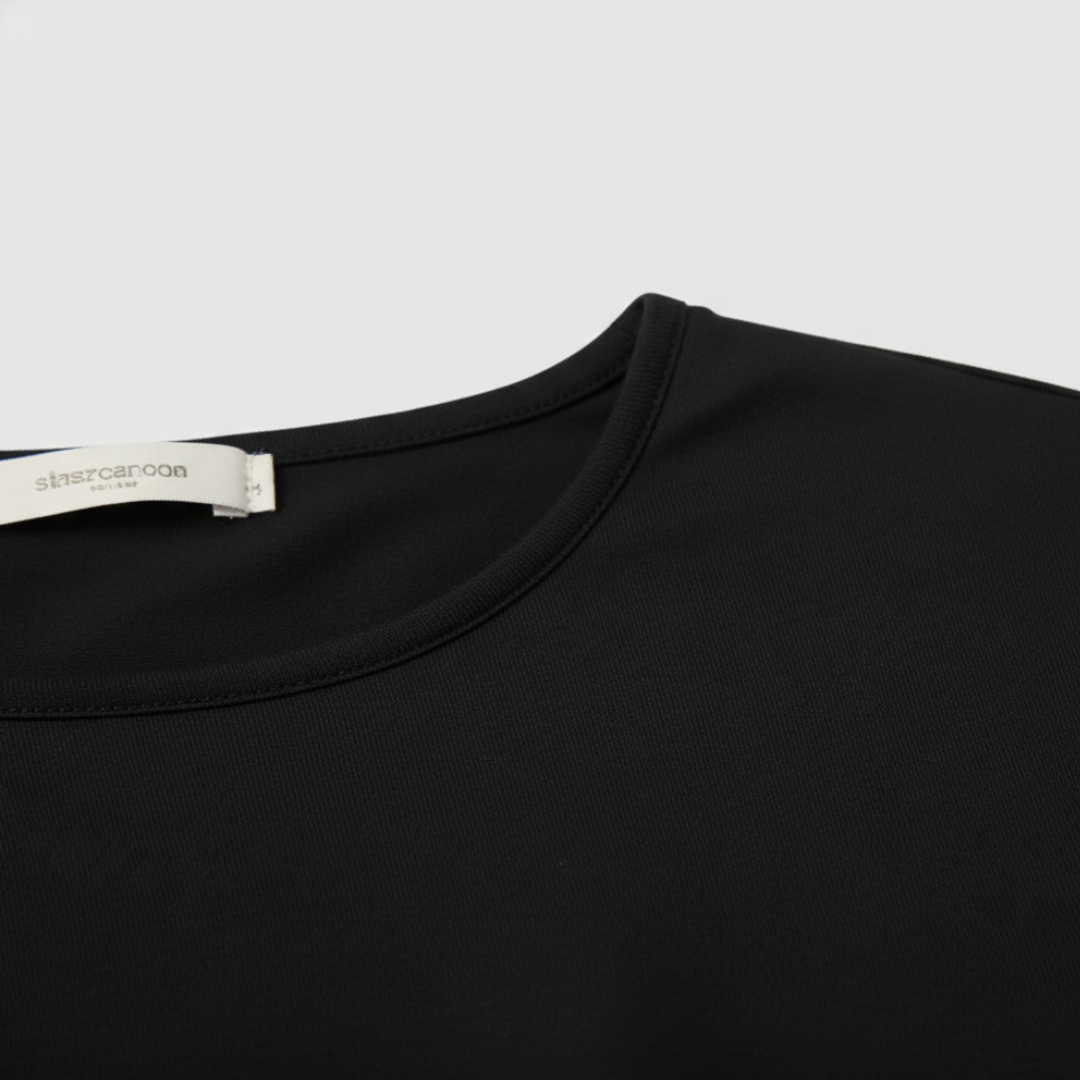 Top Donna Maniche Lunghe Tessuto