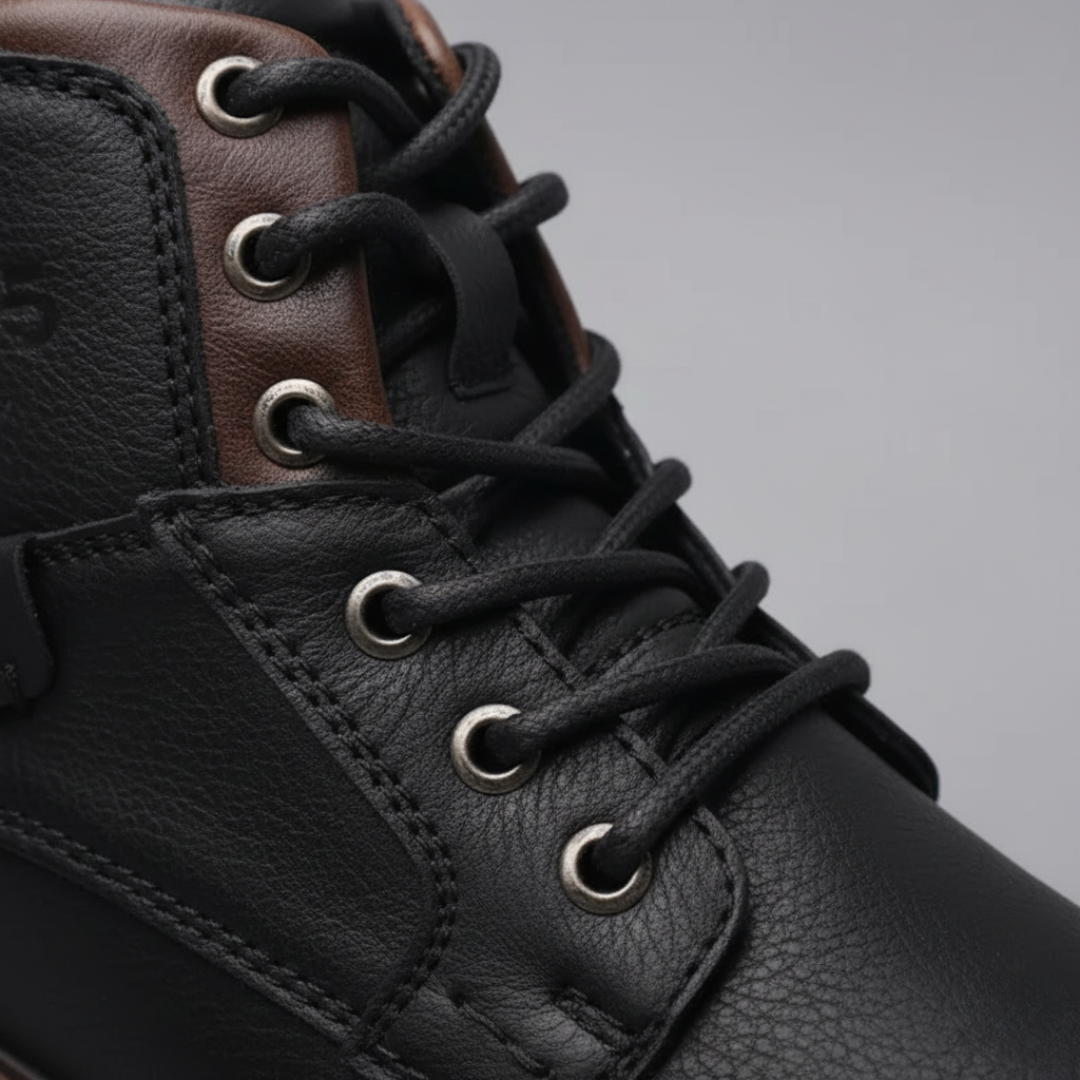 Stivaletti Uomo in Finta Pelle con Zip e Lacci