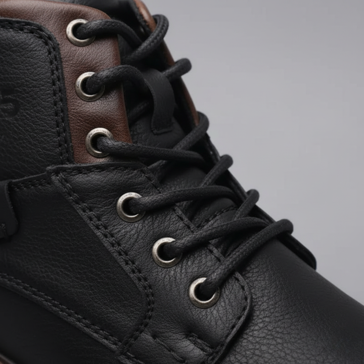 Stivaletti Uomo in Finta Pelle con Zip e Lacci