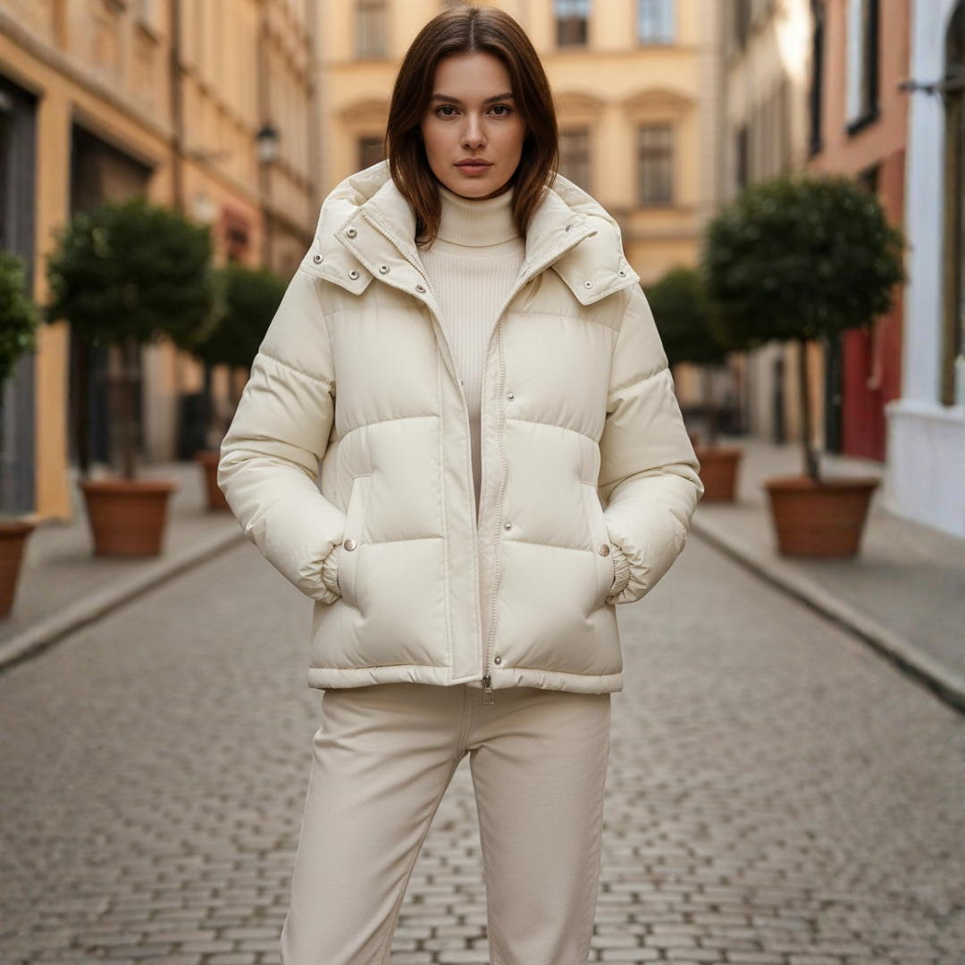 Piumino Corto Donna con Imbottitura in Materiale di Qualità